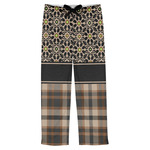 Moroccan Mosaic & Plaid Mens Pajama Pants - S