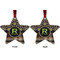 Moroccan Mosaic & Plaid Metal Star Ornament - Front and Back