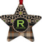 Moroccan Mosaic & Plaid Metal Star Ornament - Front