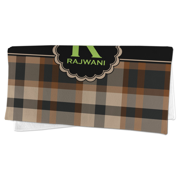 Moroccan Mosaic & Plaid Microfiber Dish Rag - FOLDED (half)