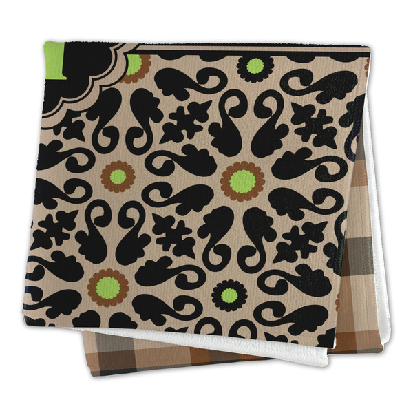 Moroccan Mosaic & Plaid Microfiber Dish Rag - FOLDED (square)