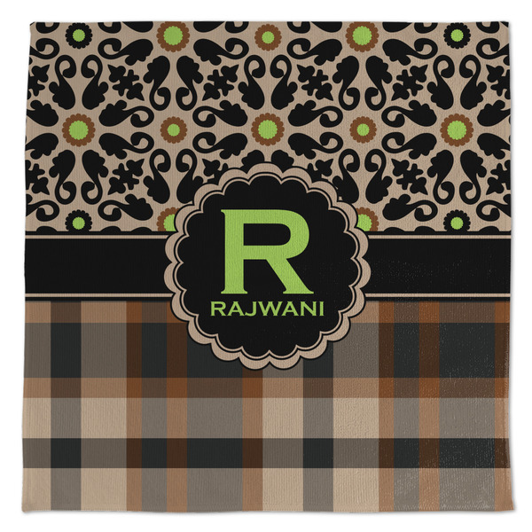 Custom Moroccan Mosaic & Plaid Microfiber Dish Towel (Personalized)