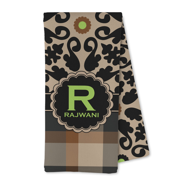 Custom Moroccan Mosaic & Plaid Kitchen Towel - Microfiber (Personalized)
