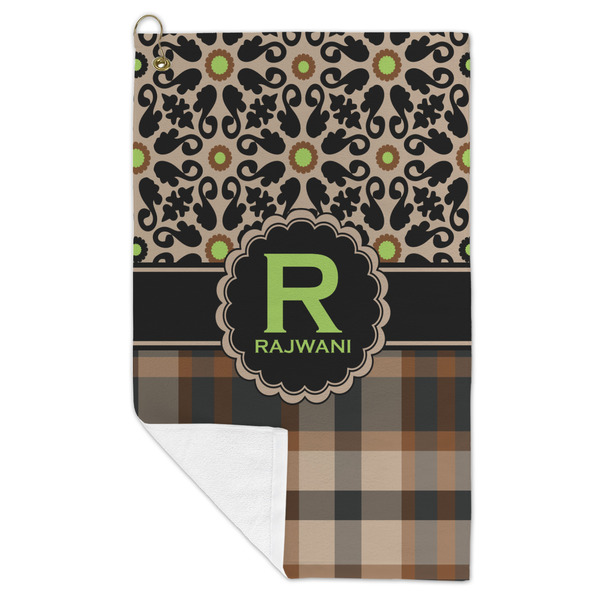 Moroccan Mosaic & Plaid Microfiber Golf Towels - FOLD