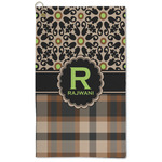 Moroccan Mosaic & Plaid Microfiber Golf Towel (Personalized)