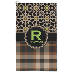 Moroccan Mosaic & Plaid Microfiber Golf Towel (Personalized)