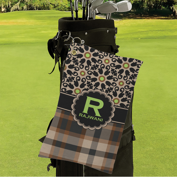 Moroccan Mosaic & Plaid Microfiber Golf Towels - Small - LIFESTYLE
