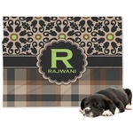Moroccan Mosaic & Plaid Dog Blanket - Large (Personalized)