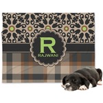 Moroccan Mosaic & Plaid Dog Blanket (Personalized)