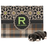 Moroccan Mosaic & Plaid Dog Blanket - Regular (Personalized)