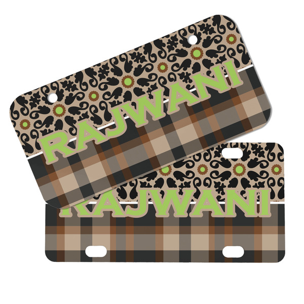 Moroccan Mosaic & Plaid Mini License Plates - MAIN (4 and 2 Holes)