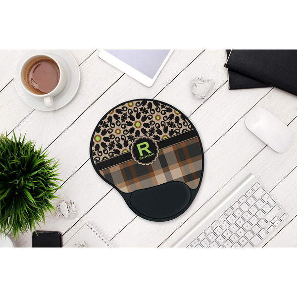 Moroccan Mosaic & Plaid Mouse Pad with Wrist Rest - LIFESYTLE 1