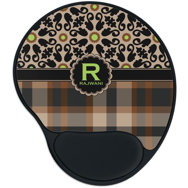 Custom Moroccan Mosaic & Plaid Mouse Pad with Wrist Support