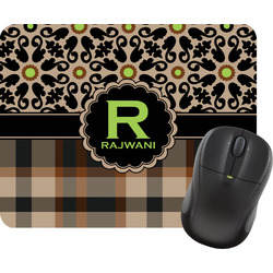 Moroccan Mosaic & Plaid Rectangular Mouse Pad (Personalized)
