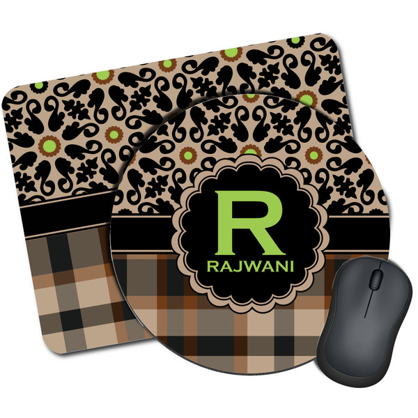 Custom Moroccan Mosaic & Plaid Mouse Pad (Personalized)