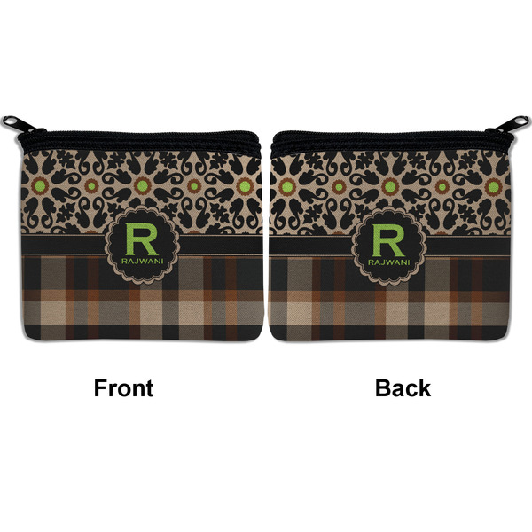 Moroccan Mosaic & Plaid Neoprene Coin Purse - Front & Back (APPROVAL)
