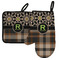 Moroccan Mosaic & Plaid Left Oven Mitt & Pot Holder Set w/ Name and Initial