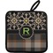 Moroccan Mosaic & Plaid Pot Holder w/ Name and Initial