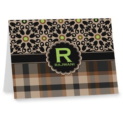 Moroccan Mosaic & Plaid Note cards (Personalized)