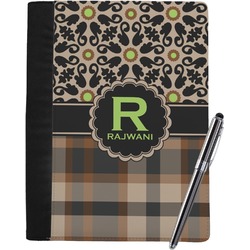 Moroccan Mosaic & Plaid Notebook Padfolio - Large w/ Name and Initial