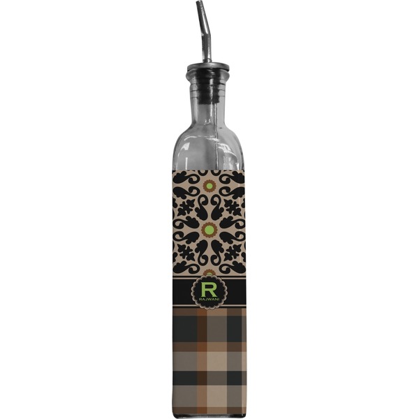 Custom Moroccan Mosaic & Plaid Oil Dispenser Bottle (Personalized)