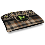Moroccan Mosaic & Plaid Dog Bed w/ Name and Initial