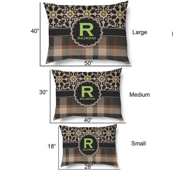 Moroccan Mosaic & Plaid Outdoor Dog Beds - SIZE CHART