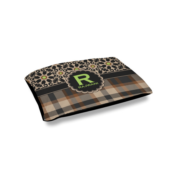 Custom Moroccan Mosaic & Plaid Outdoor Dog Bed - Small (Personalized)
