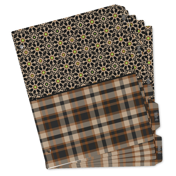 Custom Moroccan Mosaic & Plaid Binder Tab Divider Set (Personalized)