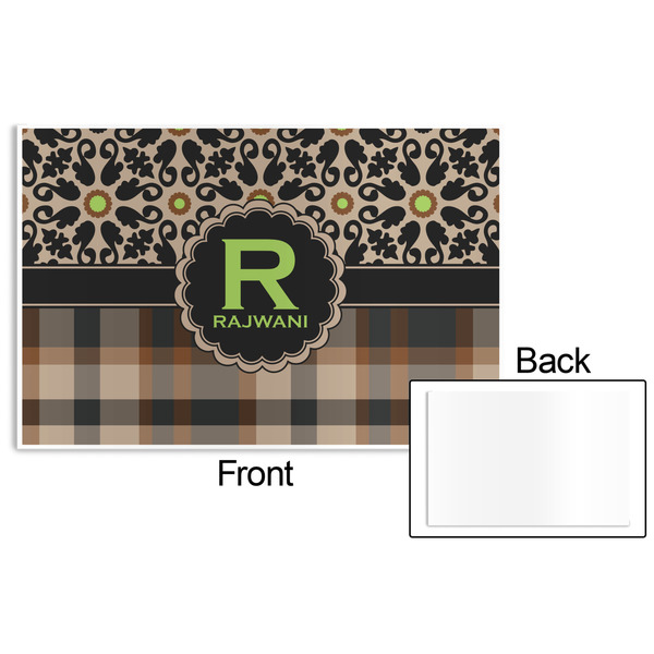 Moroccan Mosaic & Plaid Disposable Paper Placemat - Front & Back