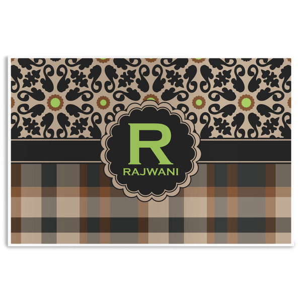 Custom Moroccan Mosaic & Plaid Disposable Paper Placemats (Personalized)