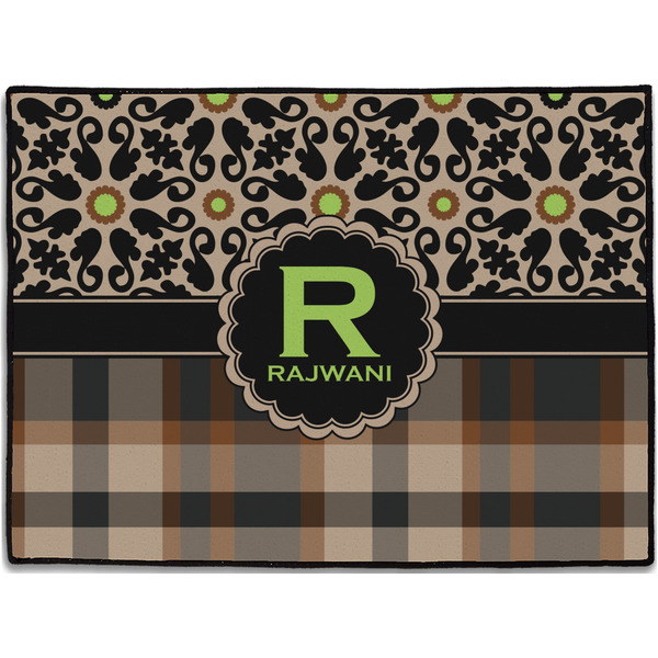 Custom Moroccan Mosaic & Plaid Door Mat (Personalized)
