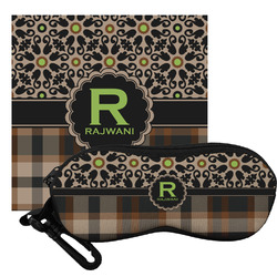 Moroccan Mosaic & Plaid Eyeglass Case & Cloth (Personalized)