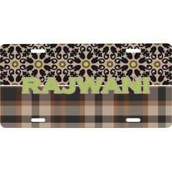 Moroccan Mosaic & Plaid Front License Plate (Personalized)