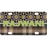 Moroccan Mosaic & Plaid Mini/Bicycle License Plate (Personalized)