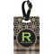 Moroccan Mosaic & Plaid Plastic Luggage Tag - Rectangular w/ Name and Initial