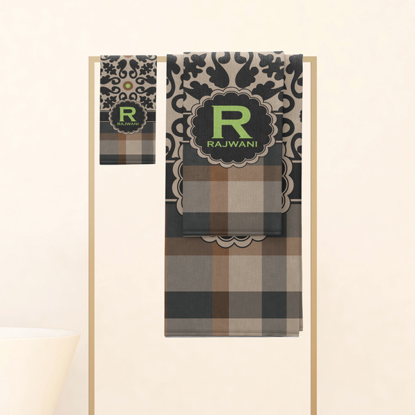 Moroccan Mosaic & Plaid Personalized Towel Set