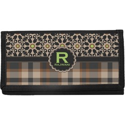Moroccan Mosaic & Plaid Canvas Checkbook Cover (Personalized)