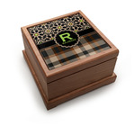 Moroccan Mosaic & Plaid Pet Urn w/ Name and Initial