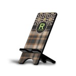 Moroccan Mosaic & Plaid Cell Phone Stand (Personalized)