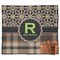 Moroccan Mosaic & Plaid Picnic Blanket - Flat - With Basket