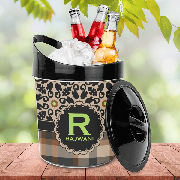 Moroccan Mosaic & Plaid Plastic Ice Bucket - LIFESTYLE