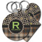 Moroccan Mosaic & Plaid Plastic Keychain (Personalized)