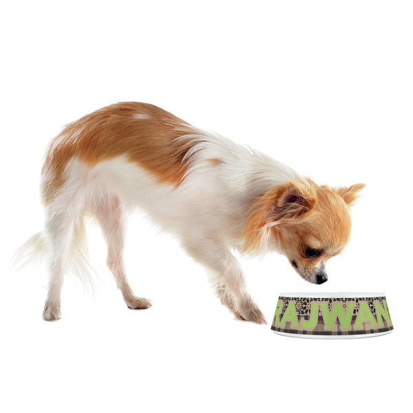 Moroccan Mosaic & Plaid Plastic Pet Bowls - Small - LIFESTYLE