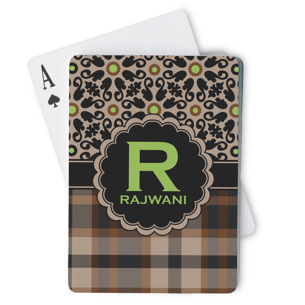 Custom Moroccan Mosaic & Plaid Playing Cards (Personalized)