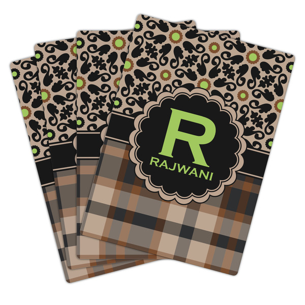 Moroccan Mosaic & Plaid Playing Cards - Hand Back View