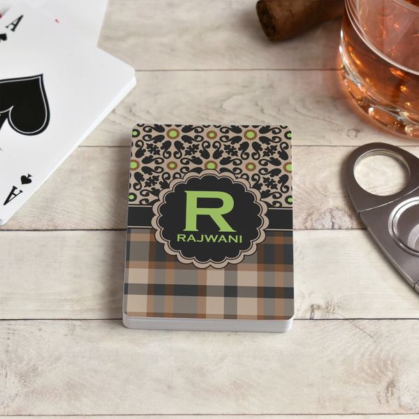 Moroccan Mosaic & Plaid Playing Cards - In Context