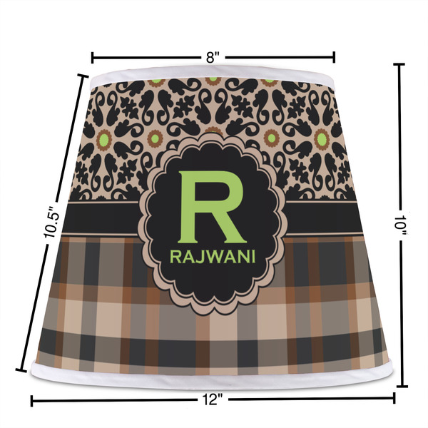 Moroccan Mosaic & Plaid Poly Film Empire Lampshade - Dimensions