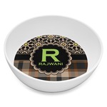 Moroccan Mosaic & Plaid Melamine Bowl - 8 oz (Personalized)