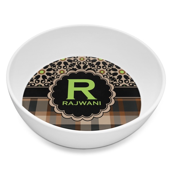 Custom Moroccan Mosaic & Plaid Melamine Bowl - 8 oz (Personalized)